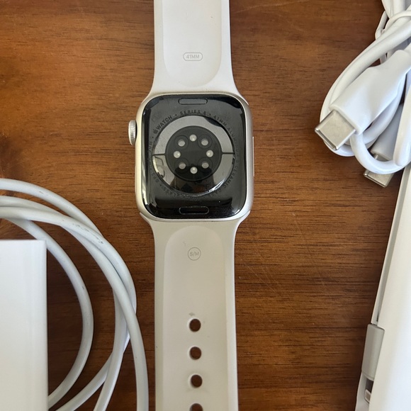 Apple Watch Series 8 with Beige Band - Picture 3 of 5